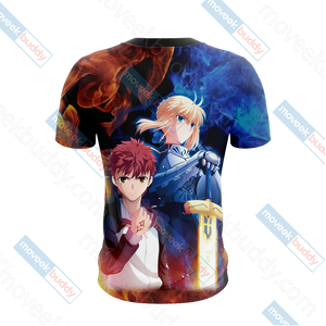 Fate/ Stay Night - Shirou Emiya and Saber Unisex 3D T-shirt   