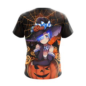 Rem Re:Zero Halloween All Over Print T-shirt Zip Hoodie Pullover Hoodie   