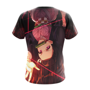 Nezuko Demon Slayer All Over Print T-shirt Zip Hoodie Pullover Hoodie   