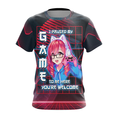 I Paused My Game To Be Here Unisex 3D T-shirt Zip Hoodie