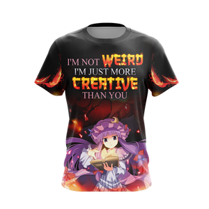 I'm not weird i'm just more creative than you Anime All Over Print T-shirt Zip Hoodie Pullover Hoodie   