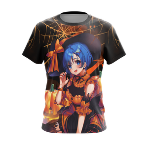 Rem Re:Zero Halloween All Over Print T-shirt Zip Hoodie Pullover Hoodie   