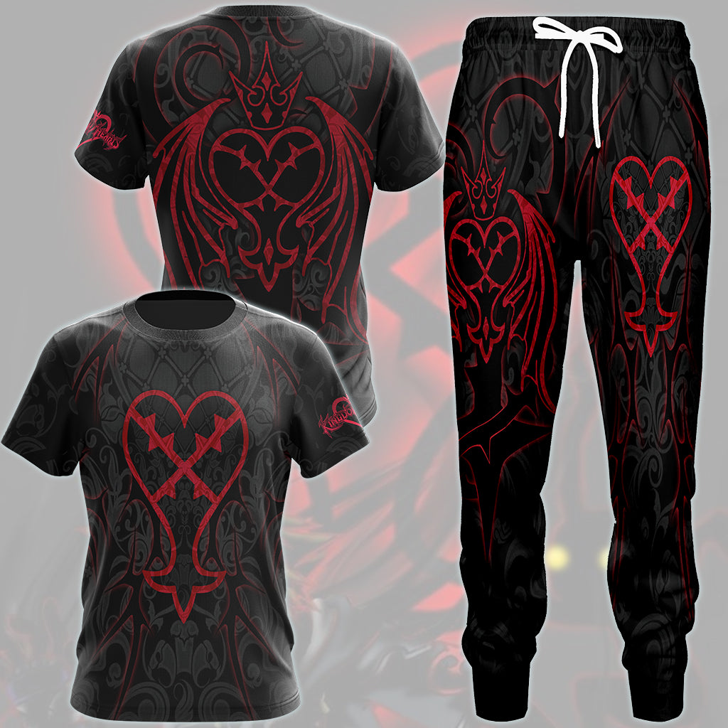 Kingdom Hearts Symbols The Heartless Emblem Video Game All Over Printed T-shirt Tank Top Zip Hoodie Pullover Hoodie Hawaiian Shirt Beach Shorts Joggers