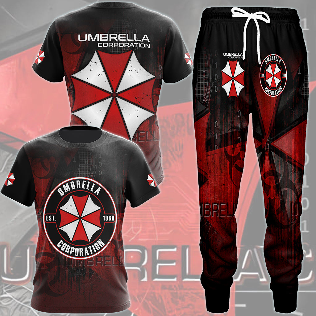 Resident Evil Umbrella Corporation Video Game All Over Printed T-shirt Tank Top Zip Hoodie Pullover Hoodie Hawaiian Shirt Beach Shorts Joggers