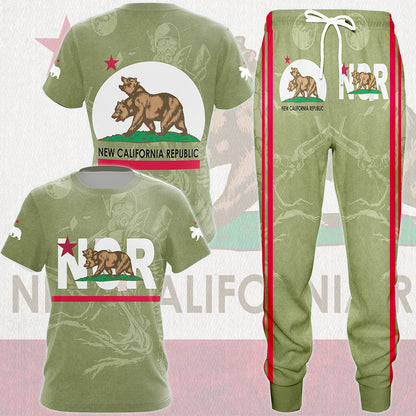 Fallout New California Republic (NCR) Video Game All Over Printed T-shirt Tank Top Zip Hoodie Pullover Hoodie Hawaiian Shirt Beach Shorts Joggers