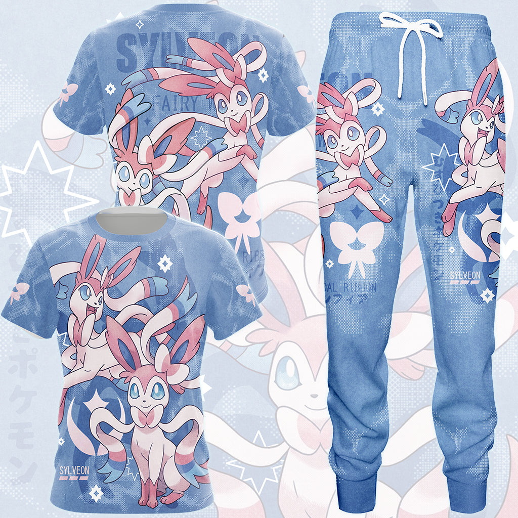 Pokemon Sylveon Video Game All Over Printed T-shirt Tank Top Zip Hoodie Pullover Hoodie Hawaiian Shirt Beach Shorts Joggers