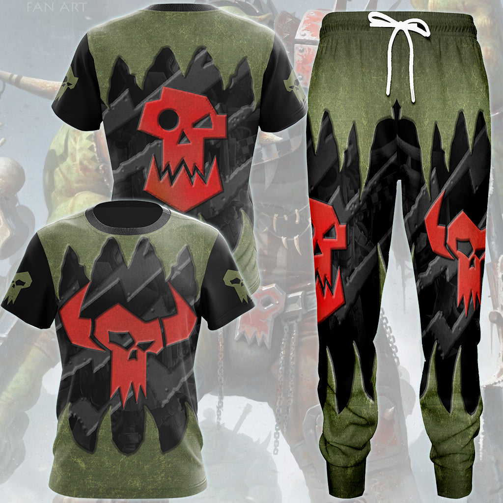 Warhammer 40K Ork Battleworn Insignia All Over Printed T-shirt Tank Top Zip Hoodie Pullover Hoodie Hawaiian Shirt Beach Shorts Joggers