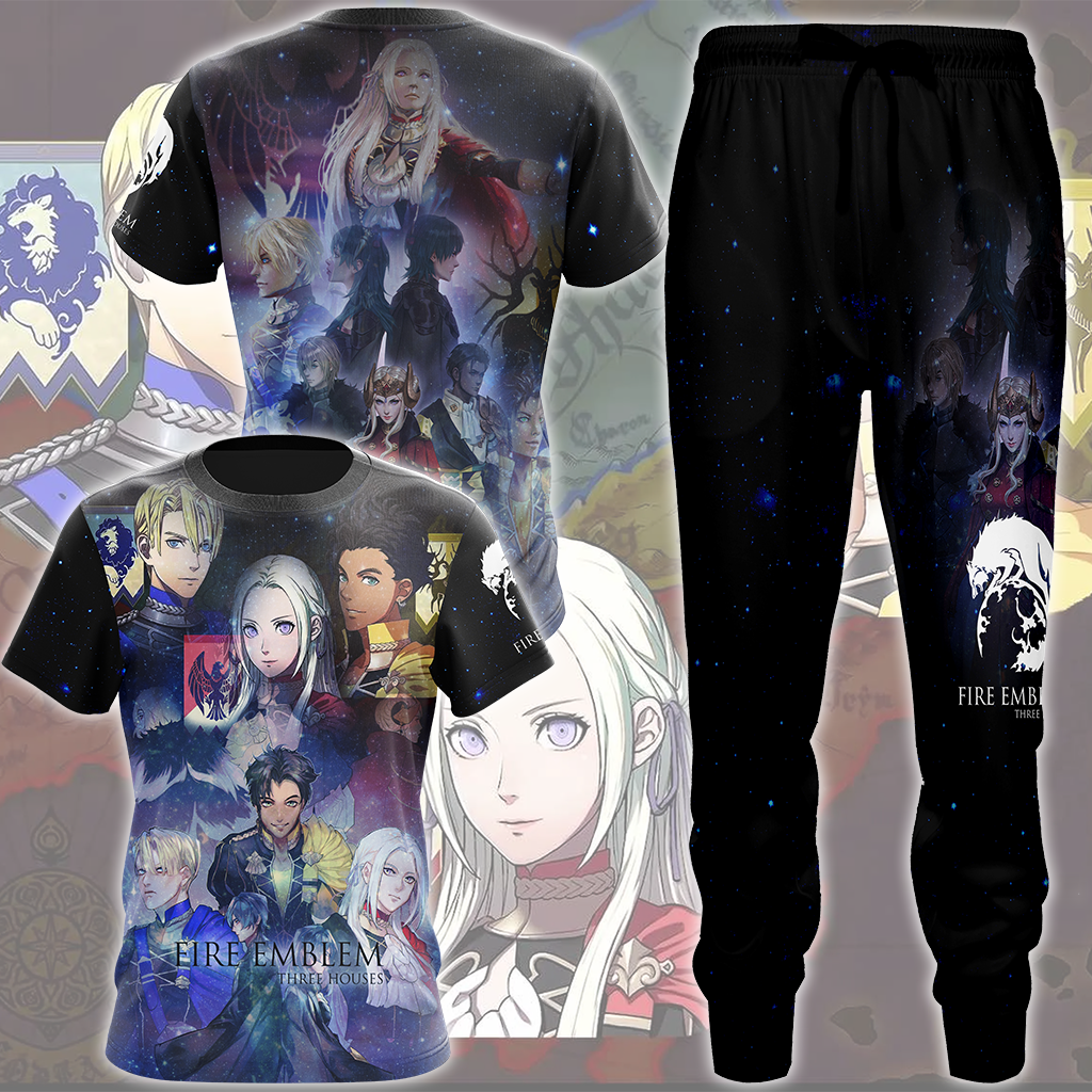 Fire Emblem Three Houses Video Game All Over Printed T-shirt Tank Top Zip Hoodie Pullover Hoodie Hawaiian Shirt Beach Shorts Joggers