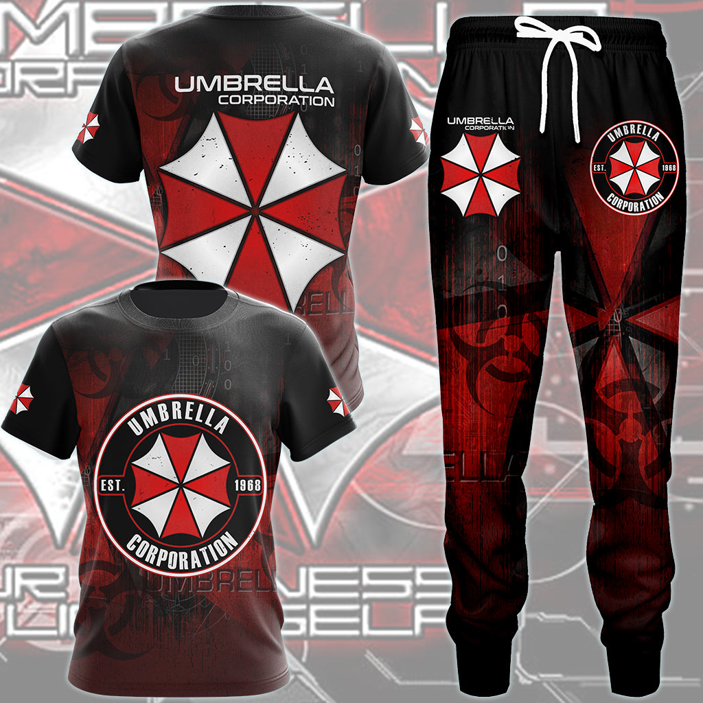 Resident Evil Umbrella Corporation Video Game All Over Printed T-shirt Tank Top Zip Hoodie Pullover Hoodie Hawaiian Shirt Beach Shorts Joggers