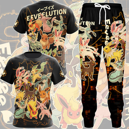 Pokemon Eeveelution Video Game All Over Printed T-shirt Tank Top Zip Hoodie Pullover Hoodie Hawaiian Shirt Beach Shorts Joggers