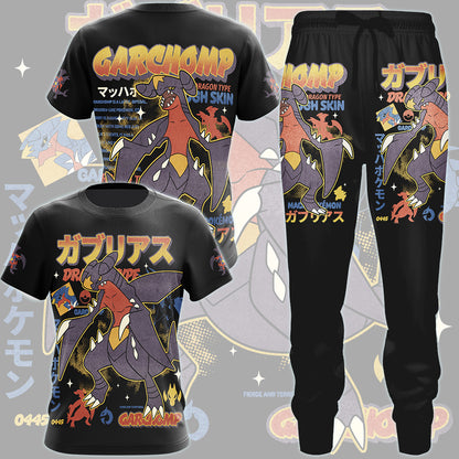 Pokemon Garchomp Video Game All Over Printed T-shirt Tank Top Zip Hoodie Pullover Hoodie Hawaiian Shirt Beach Shorts Joggers