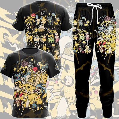Pokemon Electric Type Club Video Game All Over Printed T-shirt Tank Top Zip Hoodie Pullover Hoodie Hawaiian Shirt Beach Shorts Joggers
