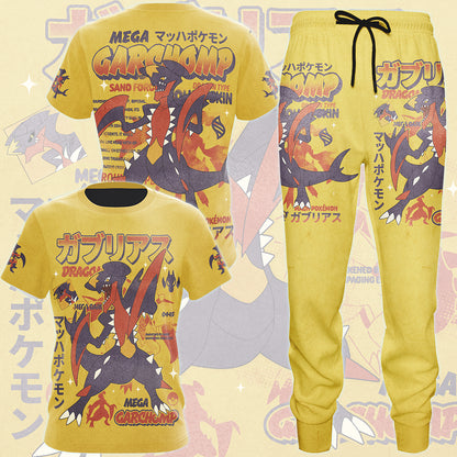 Pokemon Garchomp (Mega Form) Video Game All Over Printed T-shirt Tank Top Zip Hoodie Pullover Hoodie Hawaiian Shirt Beach Shorts Joggers