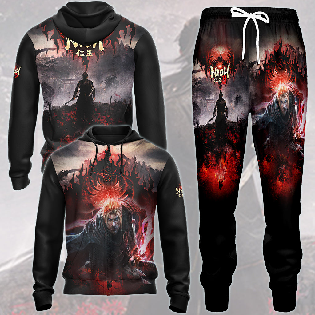 Nioh 3 Video Game All Over Printed T-shirt Tank Top Zip Hoodie Pullover Hoodie Hawaiian Shirt Beach Shorts Joggers