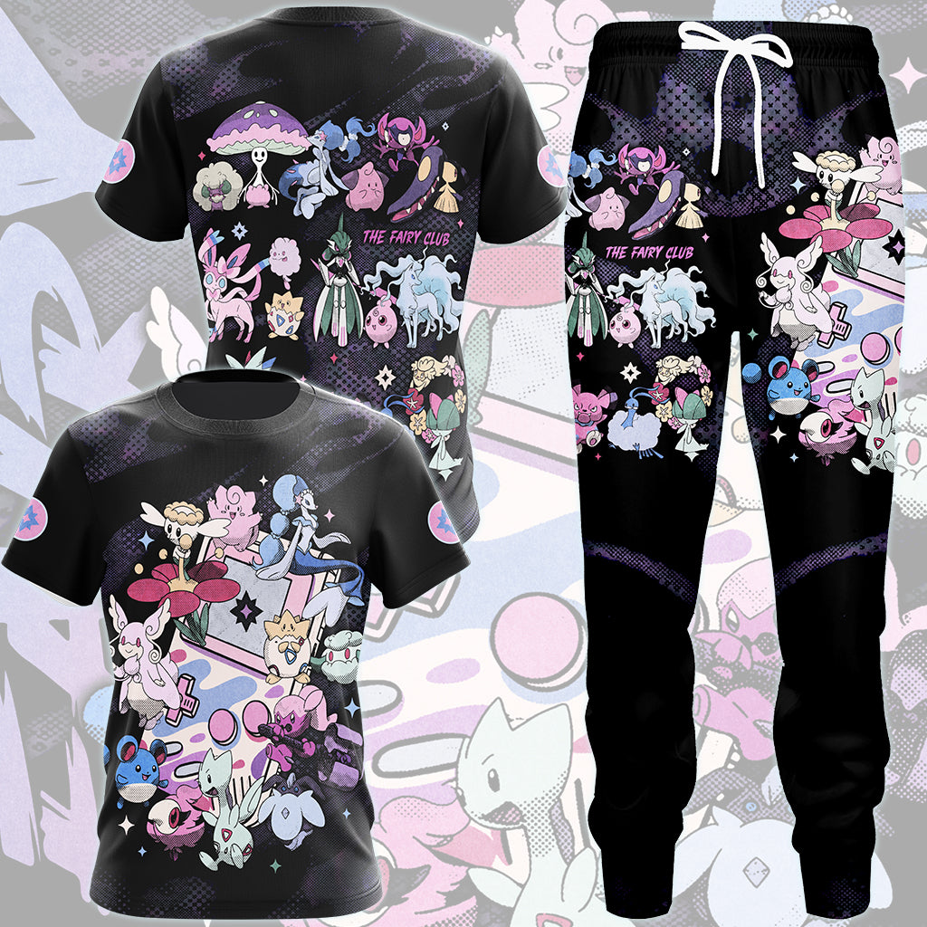 Pokemon Fairy Type Club Video Game All Over Printed T-shirt Tank Top Zip Hoodie Pullover Hoodie Hawaiian Shirt Beach Shorts Joggers
