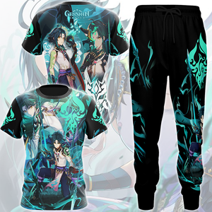 Genshin Impact Xiao Video Game All Over Printed T-shirt Tank Top Zip Hoodie Pullover Hoodie Hawaiian Shirt Beach Shorts Joggers   