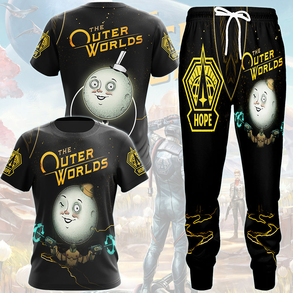 The Outer Worlds Video Game All Over Printed T-shirt Tank Top Zip Hoodie Pullover Hoodie Hawaiian Shirt Beach Shorts Joggers