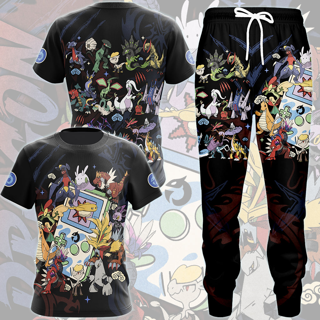 Pokemon Dragon Type Club Video Game All Over Printed T-shirt Tank Top Zip Hoodie Pullover Hoodie Hawaiian Shirt Beach Shorts Joggers
