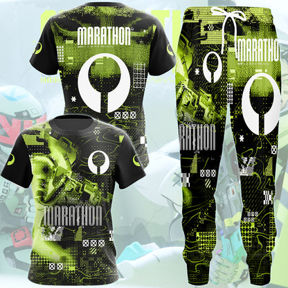 Marathon Video Game All Over Printed T-shirt Tank Top Zip Hoodie Pullover Hoodie Hawaiian Shirt Beach Shorts Joggers