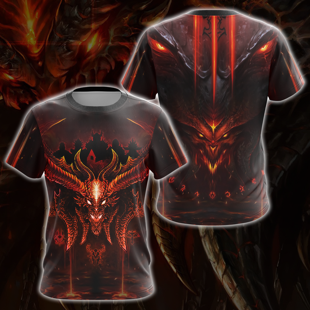 Diablo Video Game All Over Print T-shirt Tank Top Zip Hoodie Pullover Hoodie T-shirt