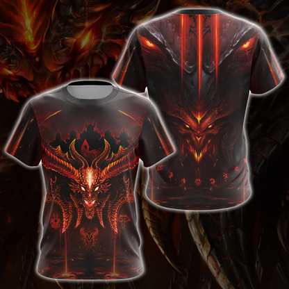 Diablo Video Game All Over Print T-shirt Tank Top Zip Hoodie Pullover Hoodie T-shirt