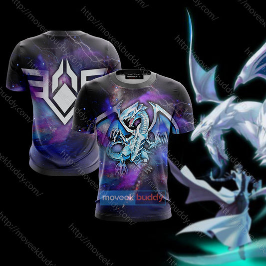 Yu Gi Oh! Blue-Eyes White Dragon Cosplay T-shirt S  