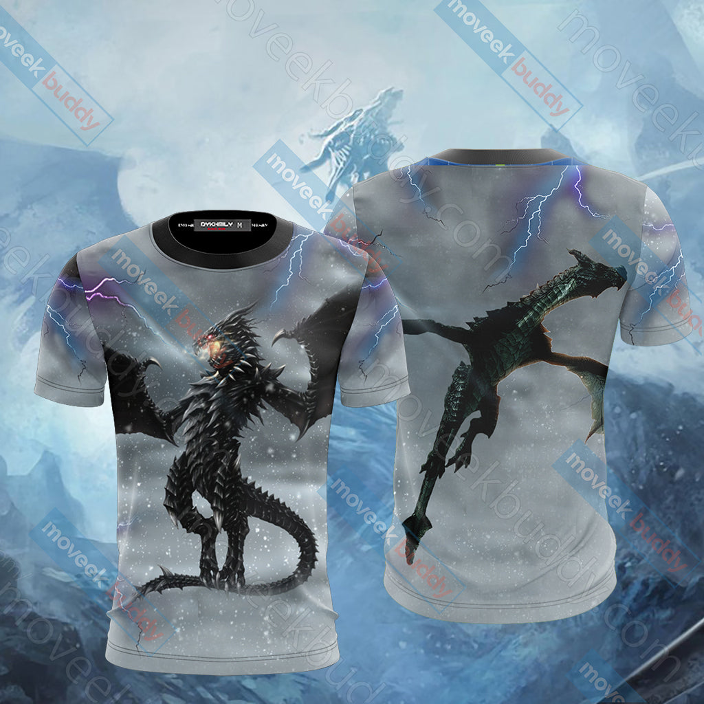 The Elder Scrolls V: Skyrim - Dragon Alduin Unisex 3D T-shirt   