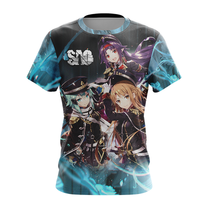 Asuna Sinon Yuuki Military Sword Art Online All Over Print T-shirt Zip Hoodie Pullover Hoodie