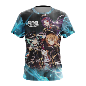 Asuna Sinon Yuuki Military Sword Art Online All Over Print T-shirt Zip Hoodie Pullover Hoodie   