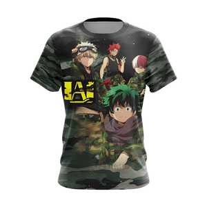 My Hero Academia in Military Uniform Unisex 3D T-shirt   