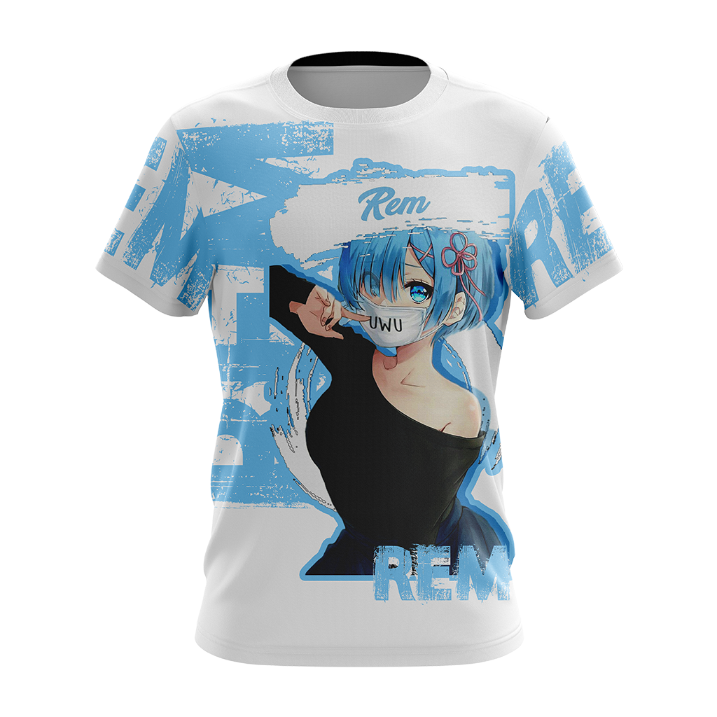 Rem Re:Zero All Over Print T-shirt Zip Hoodie Pullover Hoodie