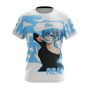 Rem Re:Zero All Over Print T-shirt Zip Hoodie Pullover Hoodie   