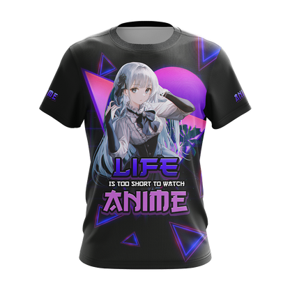 Life Is Too Short to watch anime Anime Girl All Over Print T-shirt Tank Top Zip Hoodie Pullover Hoodie
