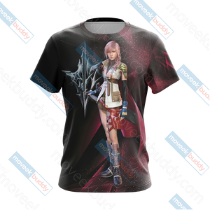 Final Fantasy XIII - Lightning Unisex 3D T-shirt Zip Hoodie   