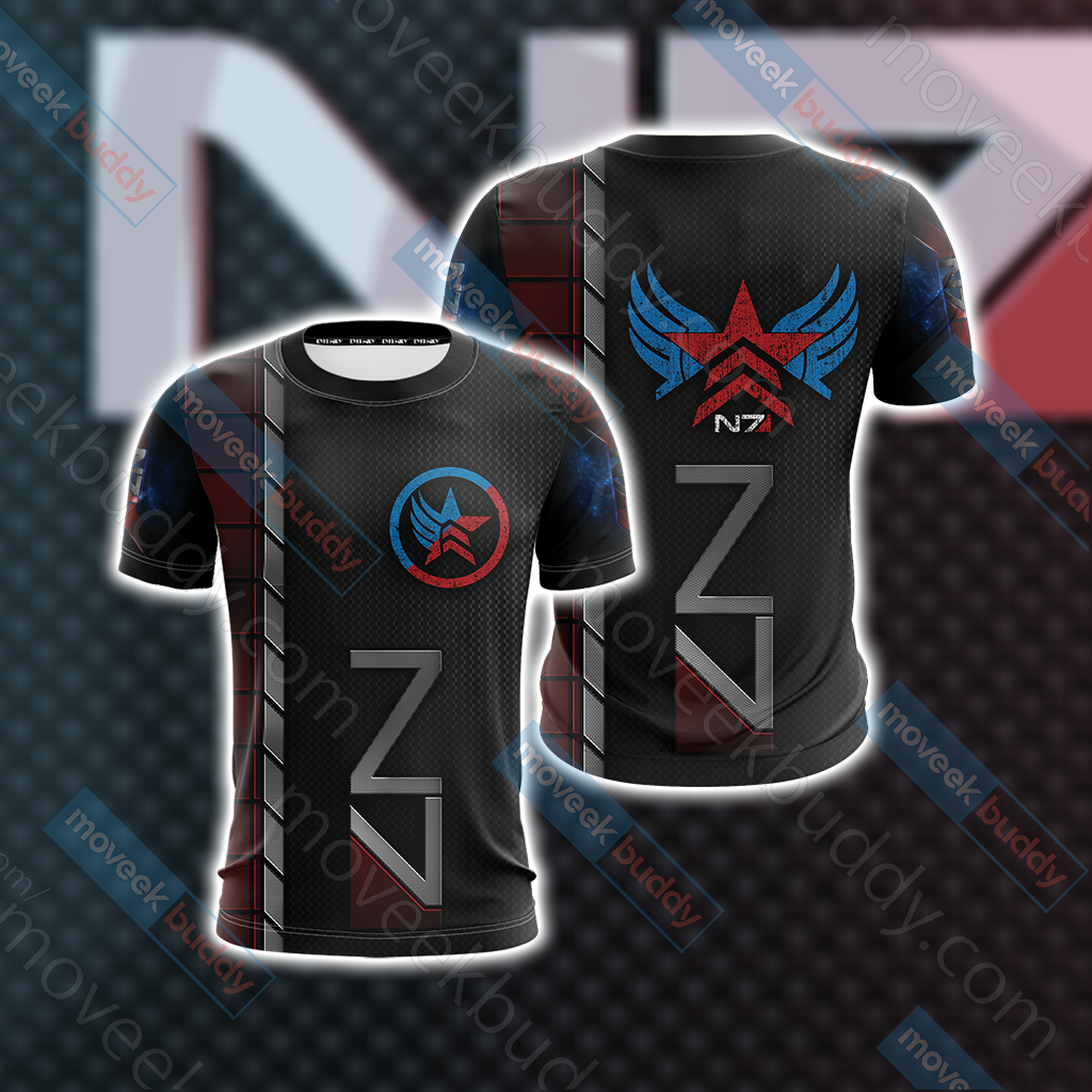 Mass Effect - Paragon Renegade N7 Unisex 3D T-shirt   