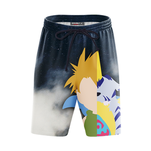 Digimon Yamato Ishida And Gabumon Minimalist Beach Shorts   