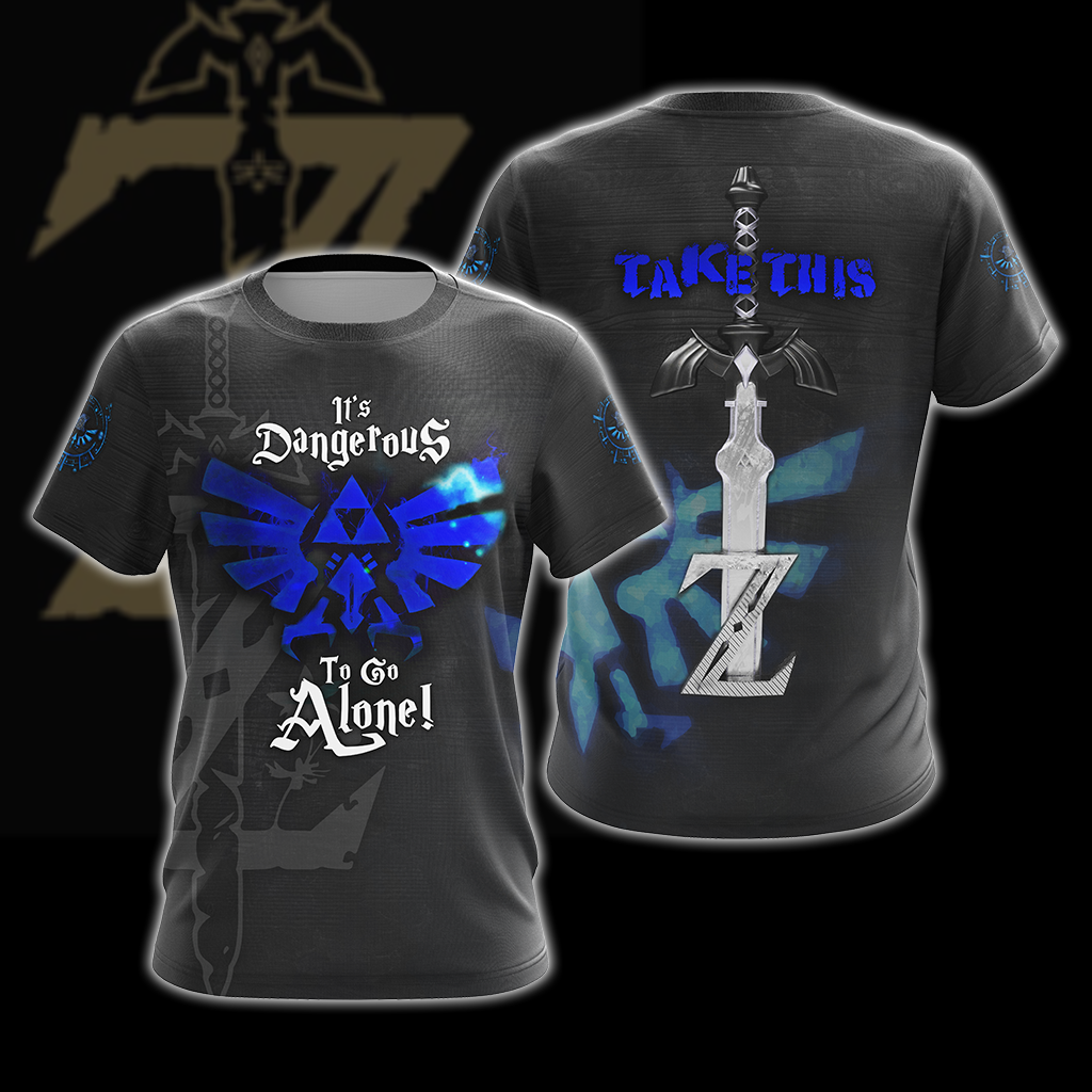 The Legend Of Zelda It's Dangerous To Go Alone, Take This Unisex 3D T-shirt Zip Hoodie T-shirt