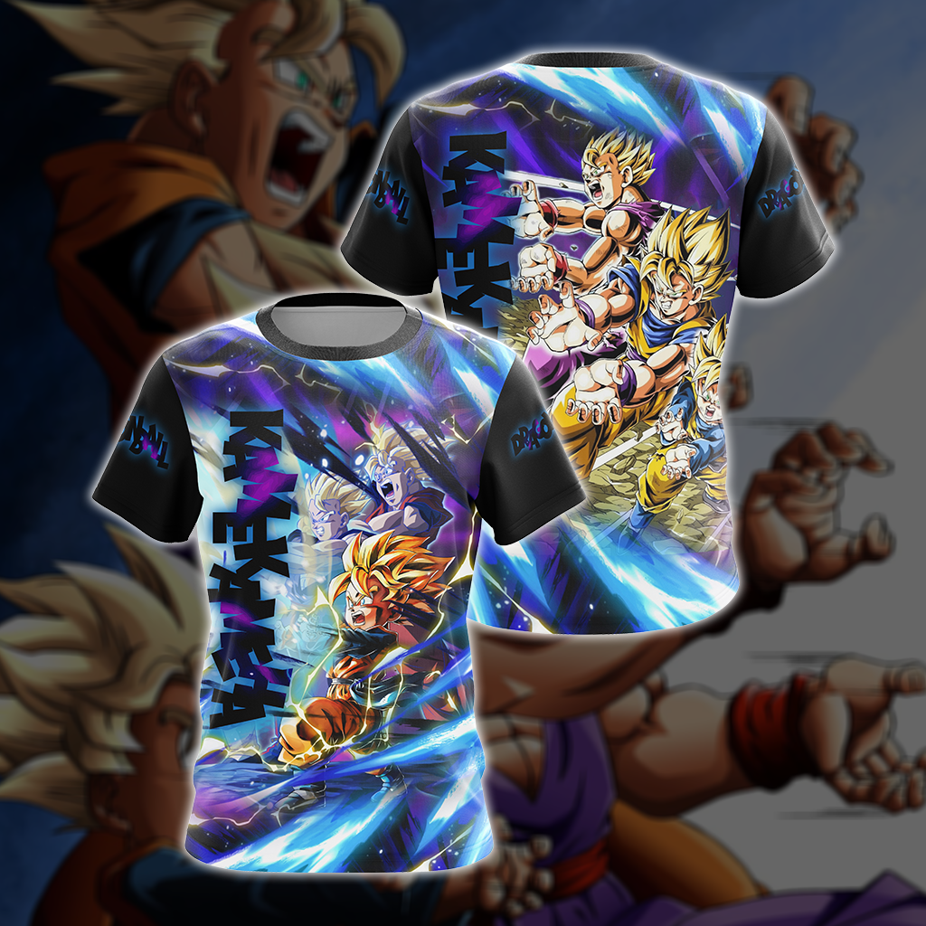 Dragon Ball Kamekameha Son Family Son Goku Goten Gohan Unisex 3D T-shirt Zip Hoodie T-shirt
