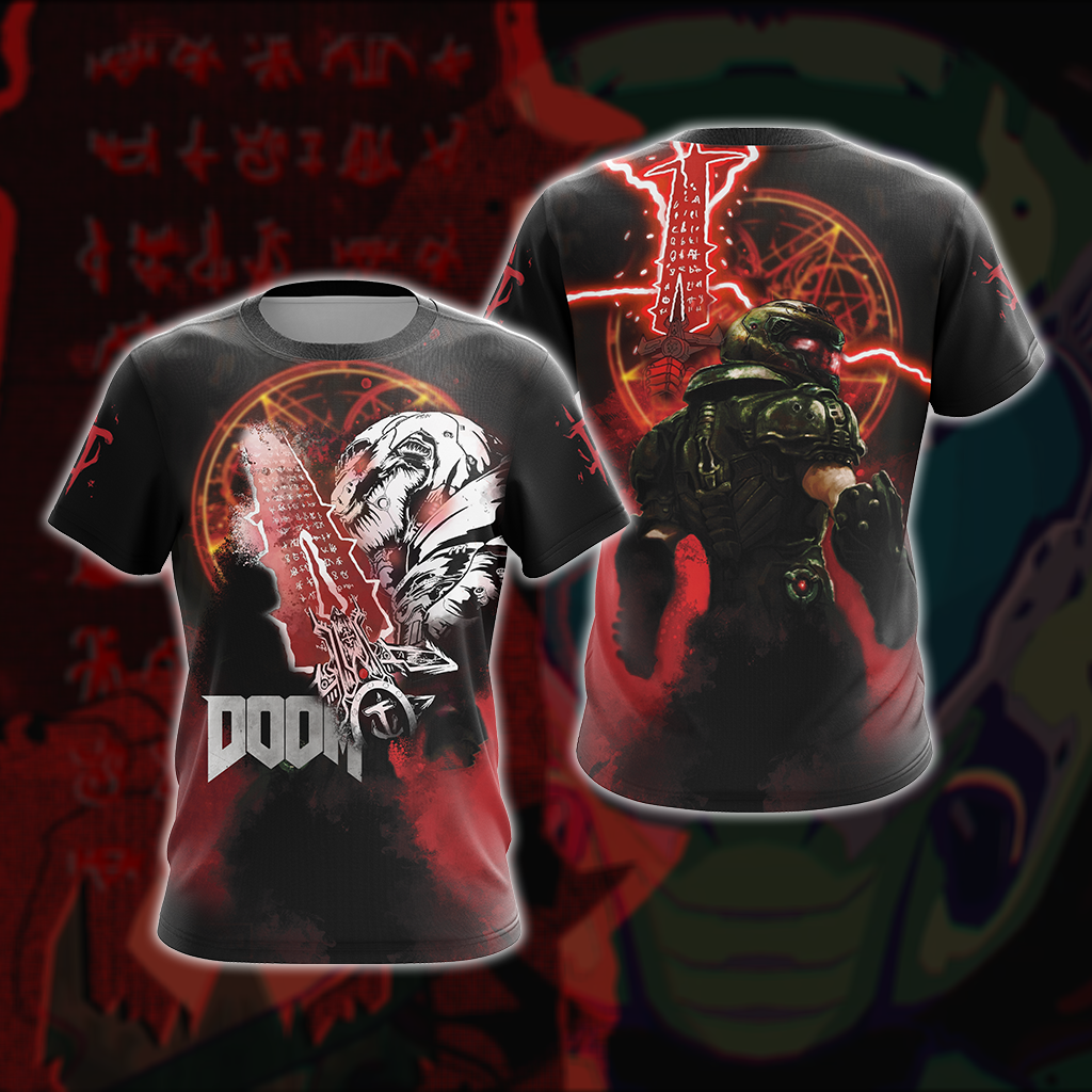 Doom Video Game Unisex 3D T-shirt Zip Hoodie T-shirt