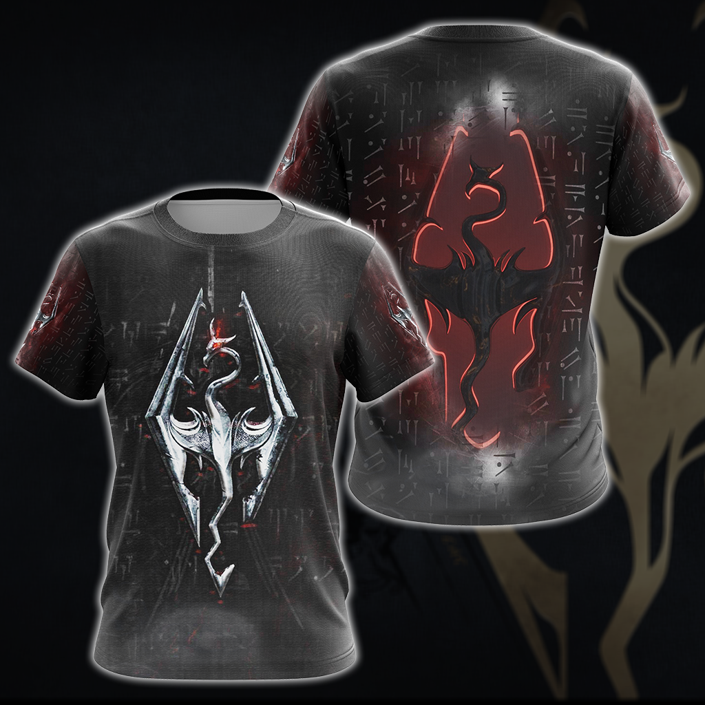 The Elder Scrolls V: Skyrim Video Game All Over Print T-shirt Tank Top Zip Hoodie Pullover Hoodie T-shirt S 