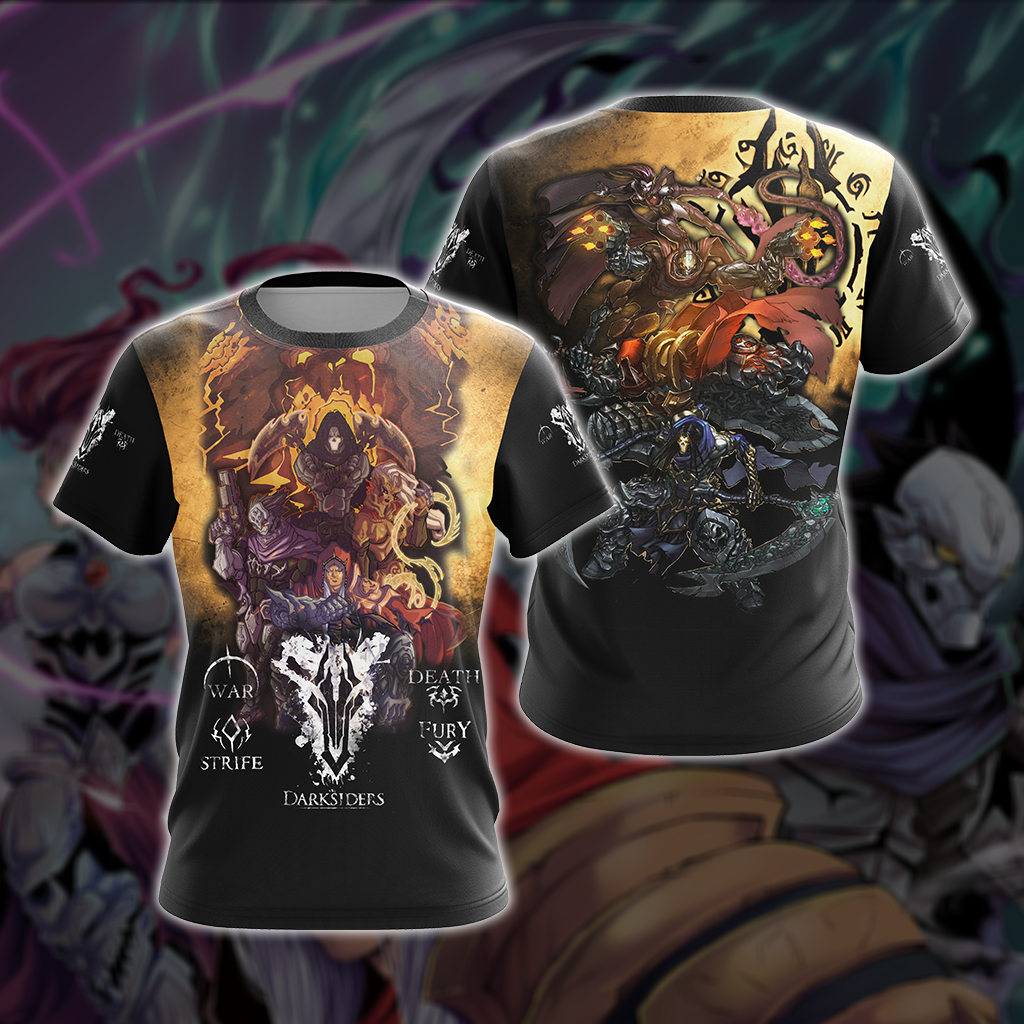 Darksiders 4 Horsemen Unisex 3D T-shirt Zip Hoodie T-shirt
