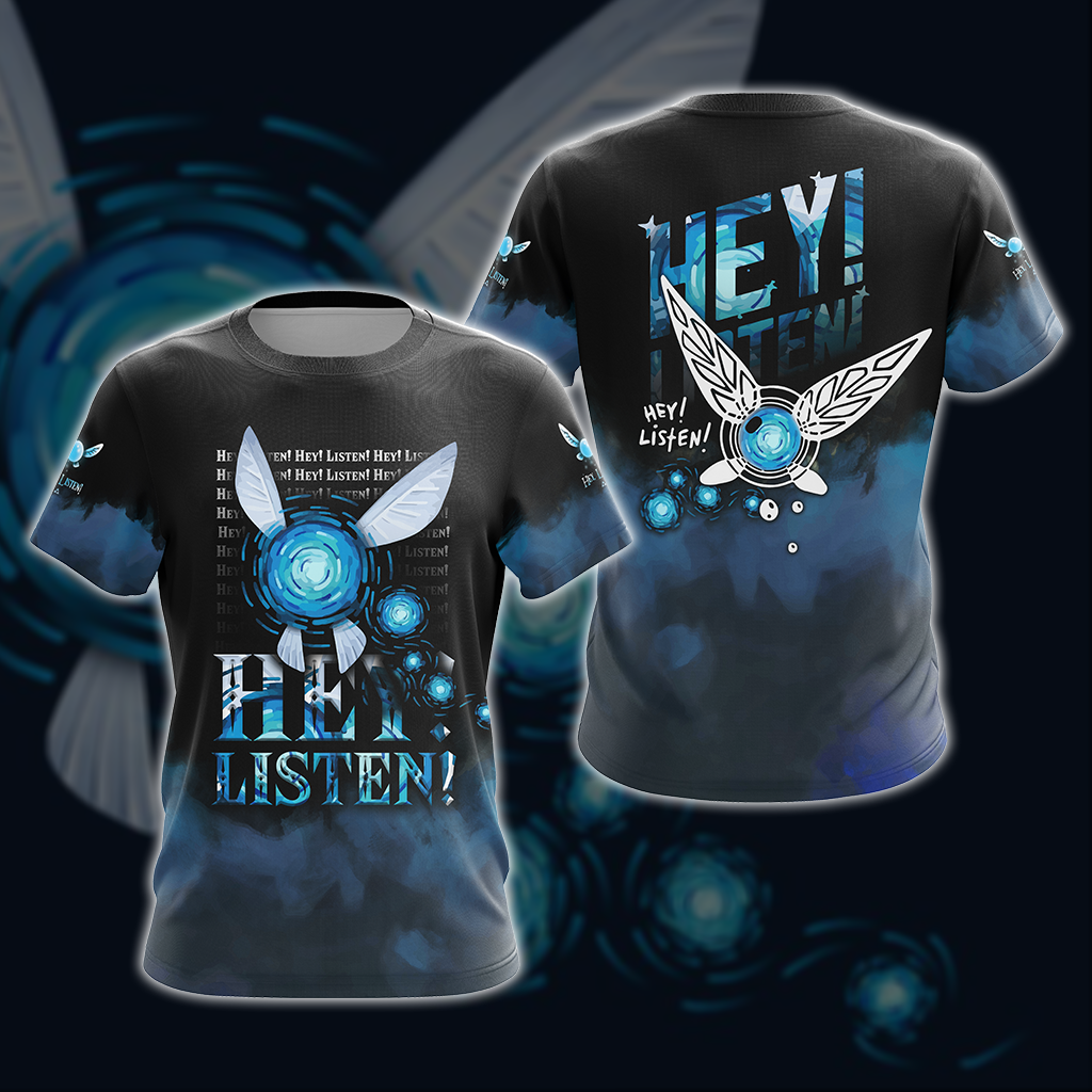 The Legend Of Zelda Navi Fairy Hey Listen Unisex 3D T-shirt Zip Hoodie T-shirt