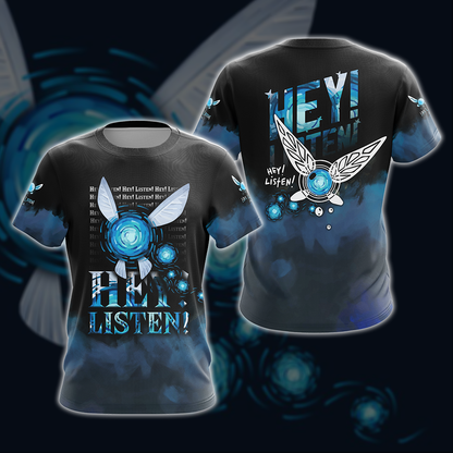 The Legend Of Zelda Navi Fairy Hey Listen Unisex 3D T-shirt Zip Hoodie T-shirt