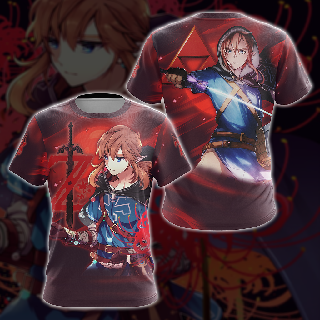 Link The Legend of Zelda All Over Print T-shirt Tank Top Zip Hoodie Pullover Hoodie T-shirt