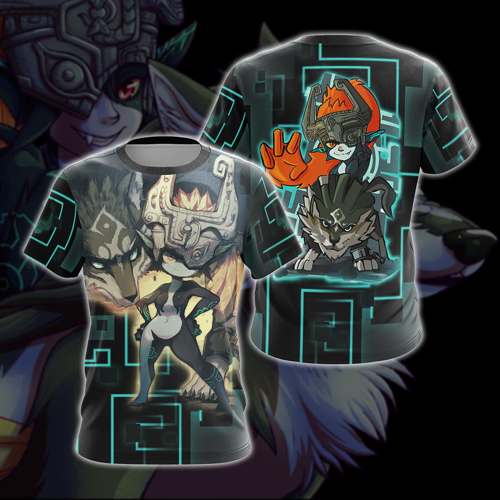 The Legend Of Zelda Wolf Link & Midna Unisex 3D T-shirt Zip Hoodie Pullover Hoodie T-shirt