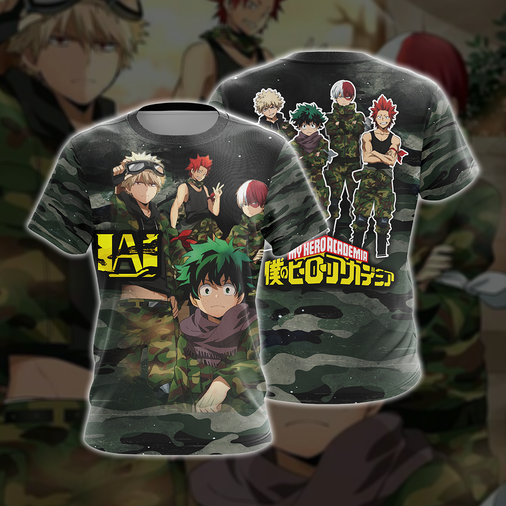 My Hero Academia in Military Uniform Unisex 3D T-shirt   