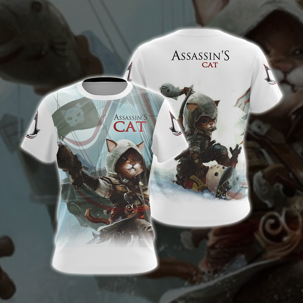 Assassin's Creed III-IV Cat Unisex 3D T-shirt   