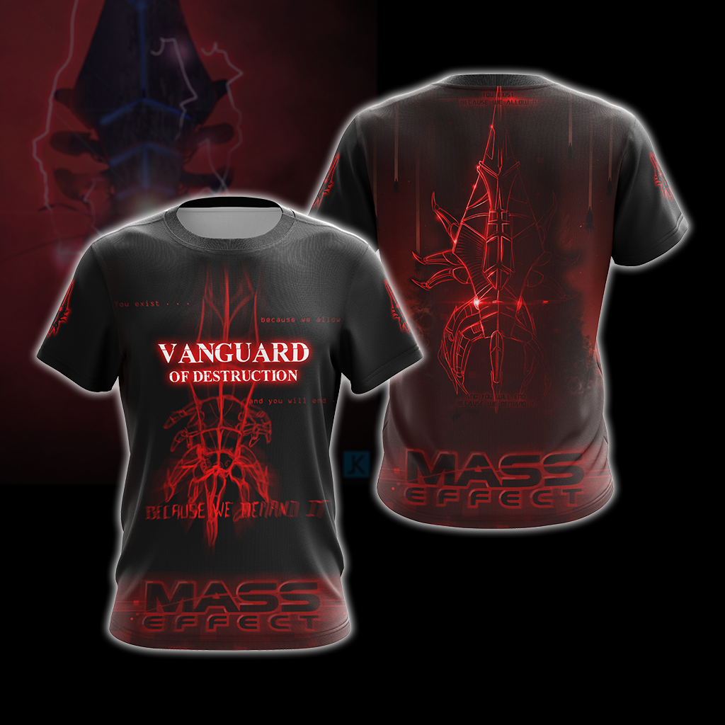 Mass Effect - Vanguard Of Destruction Unisex 3D T-shirt Zip Hoodie Pullover Hoodie T-shirt S 