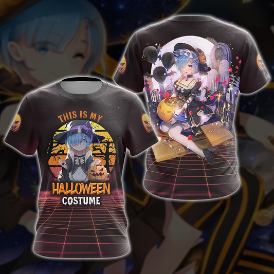 This is my Halloween Costume Rem Re:Zero All Over Print T-shirt Zip Hoodie Pullover Hoodie T-shirt