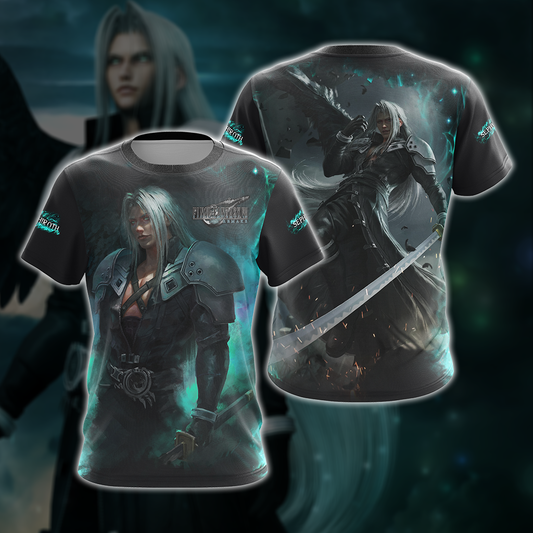 Final Fantasy VII Remake Sephiroth Unisex 3D T-shirt Zip Hoodie T-shirt